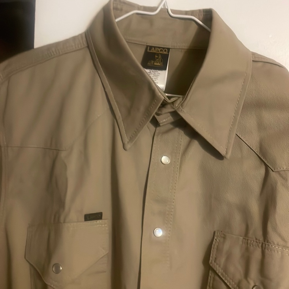 Lapco welding shirts brand-new 19 /37 size khaki with pearl buttons